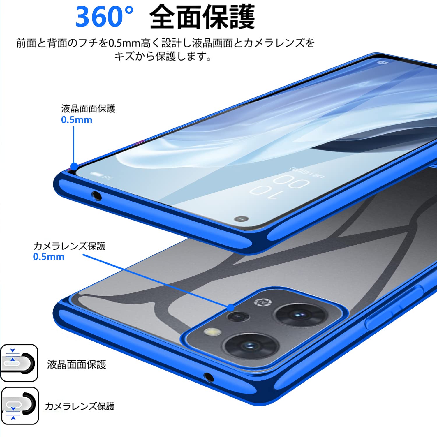 【値下げ】OPPO Reno9 A 本体　箱 ，クリアケース付き OPPO Reno9 A Reno7 OPG04 ケース ソフトケース ソフト カバー オッポ